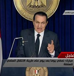 Egypte- Moubarak s'accroche au pouvoir