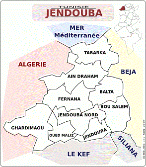 Carte du Gouvernorat de Jendouba - photo (kiteb.org)