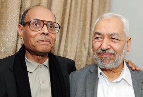 Marzouki et Ghannouchi - photo archive