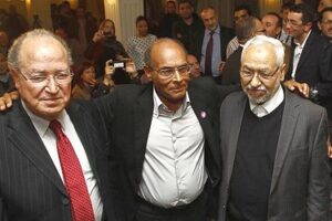 Marzouki-Ghannouchi-ben Jaafar (photo - The Times)