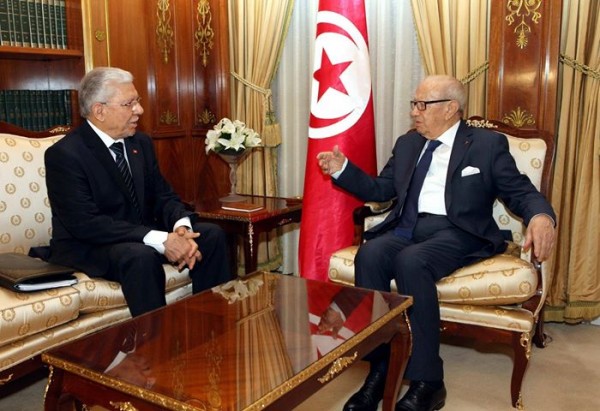 Le ministre des AE Taieb Baccouche en compagnie du président de la République Béji Caid Essebsi