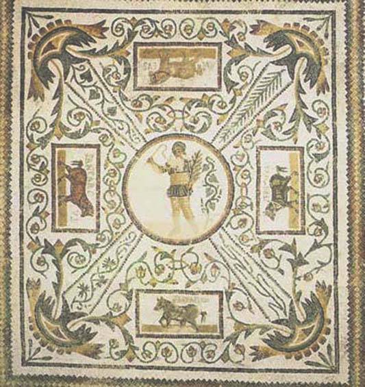 Au deuxième siècle, la plus ancienne mosaïque romaine de Carthage...