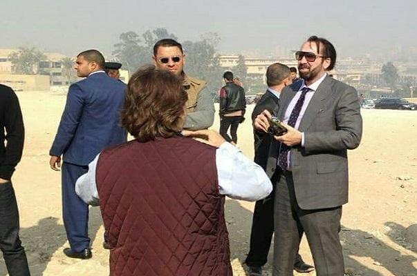 Nicolas Cage sur le plateau de Gizeh