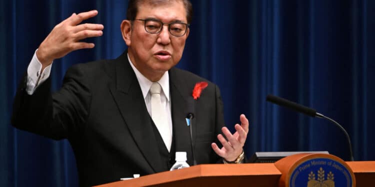 Japan's new Prime Minister Shigeru Ishiba speaks during a press conference at the prime minister's office in Tokyo, Japan October 1, 2024.     YUICHI YAMAZAKI/Pool via REUTERS