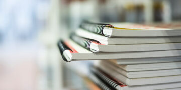 Notebook in store with great blurred backkground