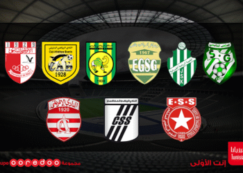 CA-ESS-CSS-ASM-CAB-JSK-OB-EGSG-SG : neuf équipes de Ligue 1 sponsorisées par Tunisiana via Ooredoo