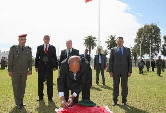 Les 3 Présidents aux funérailles du martyr Chawki Ben Khelifa