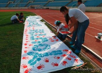 Campagne Hand print &agrave; Kasserine : "Oui &agrave; la paix... Non au terrorisme"