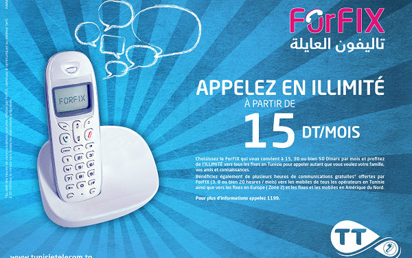 "ForFIX" de Tunisie Telecom : Appelez en illimité à partir de 15 dinars par mois