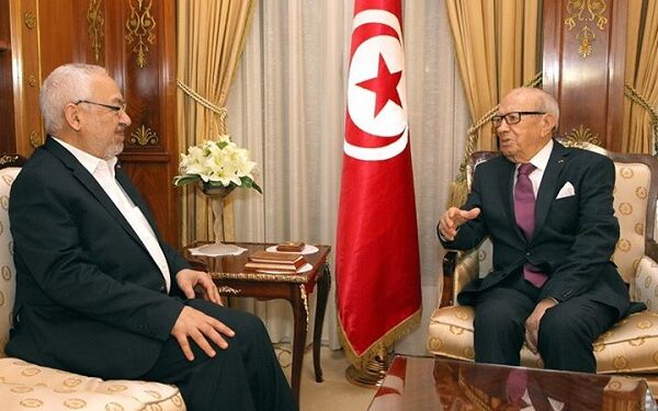 R. Ghannouchi, H. Hamdi et B. Remili en consultation chez Beji Caid Essebsi