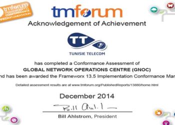 Le  Global Network Operations Centre « GNOC »  de Tunisie Telecom certifié conforme au standard Business Processus Framework