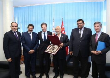 Rencontre entre Rached Ghannouchi et Antony J. Blenkin, vice-secrétaire US aux affaires étrangères