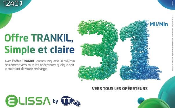 Elissa by TT lance l’offre TRANKIL à 31 millimes la minute
