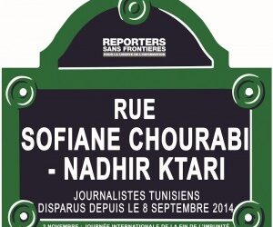 RSF rebaptise une rue de Paris en hommage à Sofiane Chourabi et Nadhir Ktari