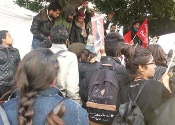 Manifestation de soutien aux Kasserinois devant le minist&egrave;re de l'Int&eacute;rieur