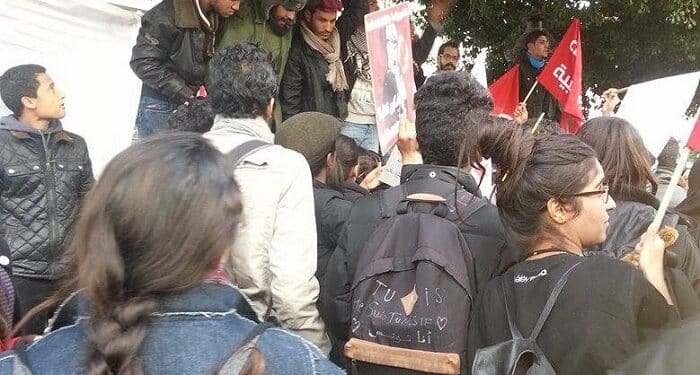 Manifestation de soutien aux Kasserinois devant le minist&egrave;re de l'Int&eacute;rieur