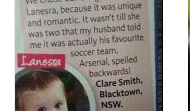2 ans après, une Australienne apprend que le prénom de sa fille est Arsenal