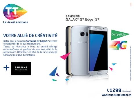Le Samsung Galaxy S7 Edge / S7 disponible chez Tunisie Telecom