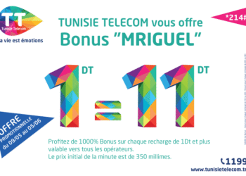 Avec Tunisie Telecom 1dt = 11dt !