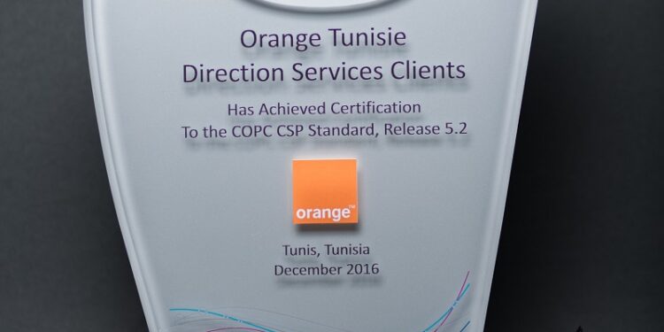 Le Service Client Orange Tunisie décroche la 1ère certification COPC en Tunisie