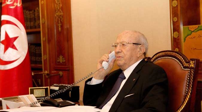 Ca&iuml;d Essebsi re&ccedil;oit une communication t&eacute;l&eacute;phonique d&rsquo;Erdogan