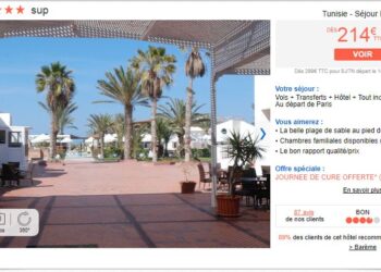 Pour 214 euros, un Fran&ccedil;ais peut passer 6 jours &agrave; Djerba en All Inclusive et vol inclus !