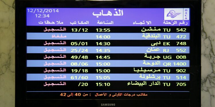 Le 2 mai, les 33 vols internationaux de Tunisair au départ de Tunis-Carthage ont accusé un retard