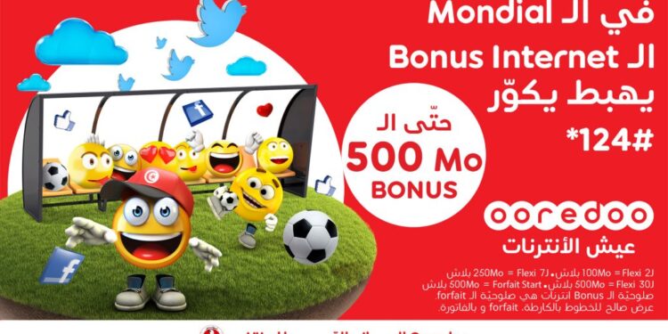Ooredoo offre un bonus Internet gratuit à l’occasion de la Coupe du Monde