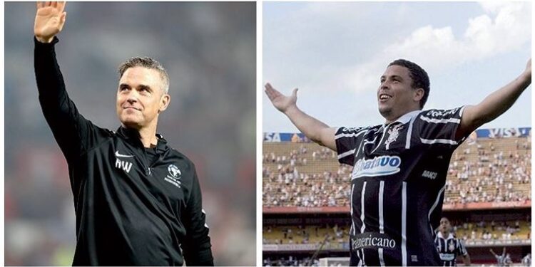 Robbie Williams et Ronaldo en prélude au match d'ouverture