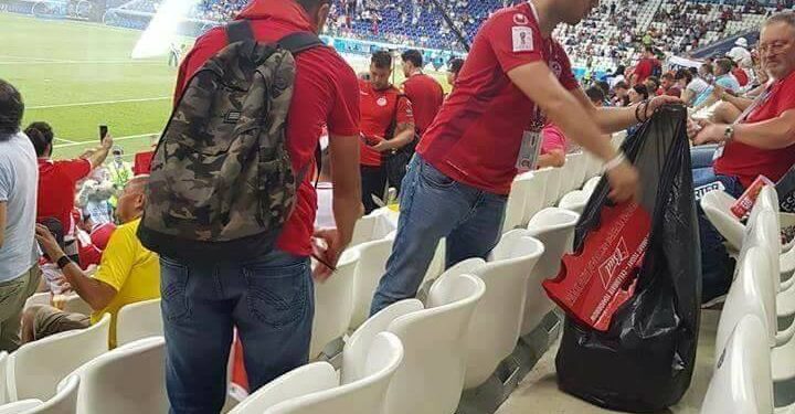 Mondial : Après le match, les supporters tunisiens font le ménage