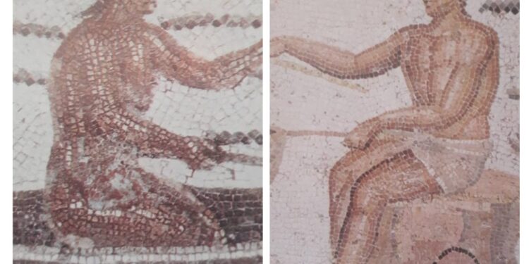 Quand "mdhalla" et couffin surgissent des mosaĂŻques antiques !