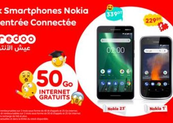 Ooredoo lance les packs "Rentrée" Nokia 1 et Nokia 2.1