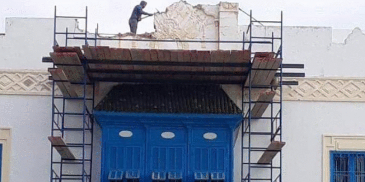 Destruction d'une partie de la fa&ccedil;ade de Be&iuml;t El Hikma, l'INP suspend les travaux