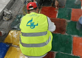 Pavés colorés : L'institut du patrimoine intervient