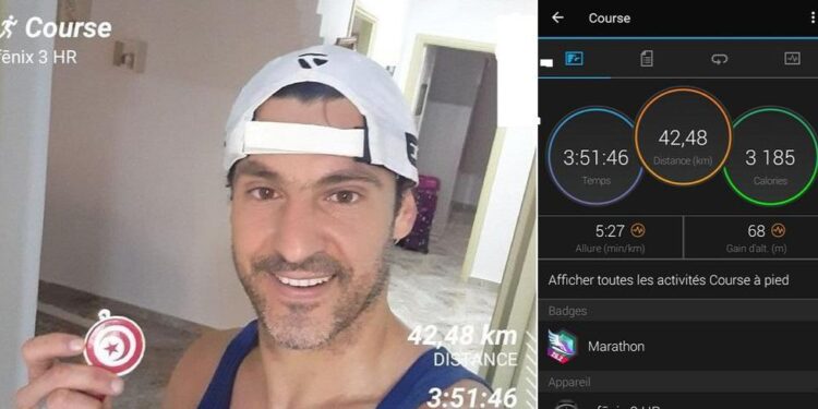 En plein confinement, ce Tunisien court un marathon de 42 km chez lui !