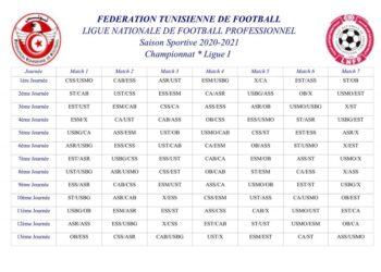 Ligue 1 : Calendrier du Championnat, saison 2020-2021