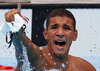 Ayoub Hafnaoui remporte l'or au 800m NL des Championnats arabes