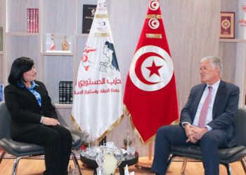 Abir Moussi re&ccedil;oit l'ambassadeur de France Andr&eacute; Parant