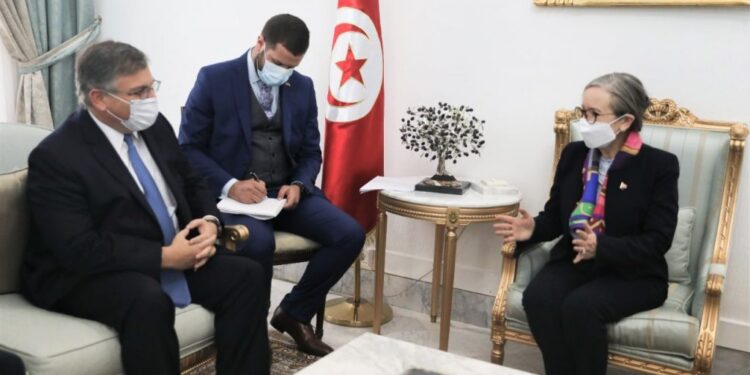 Re&ccedil;u par Najla Bouden, Donald Blome r&eacute;it&egrave;re la disposition des Etats-Unis &agrave; soutenir la Tunisie