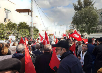 Affaire Belaid - Brahmi : Manifestation pr&egrave;s du domicile de Rached Ghannouchi