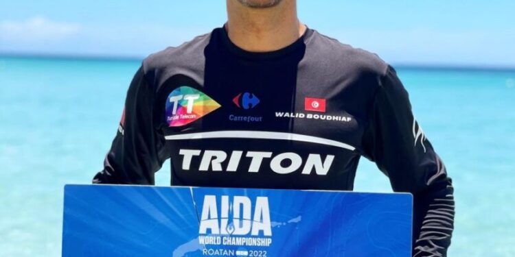 Walid Boudhiaf champion du monde d’apnée