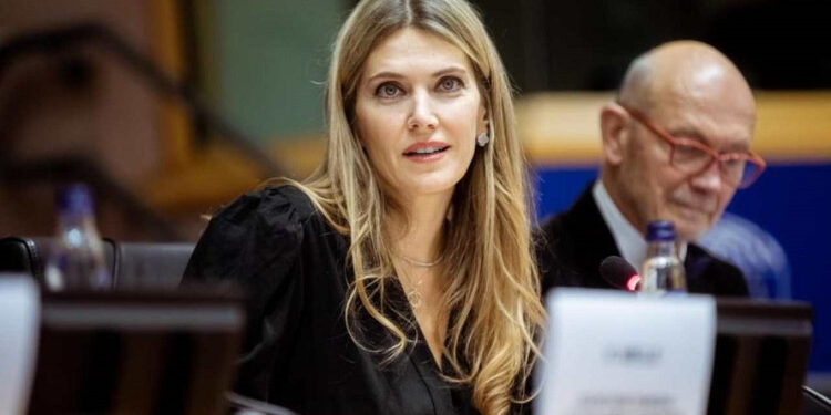 Eva Kaili, élue socialiste grecque, vice-présidente du Parlement européen