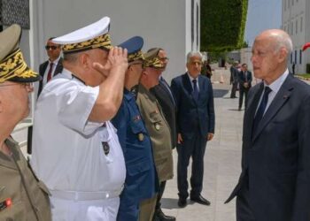 Kais Saïed à la base militaire d'El Aouina