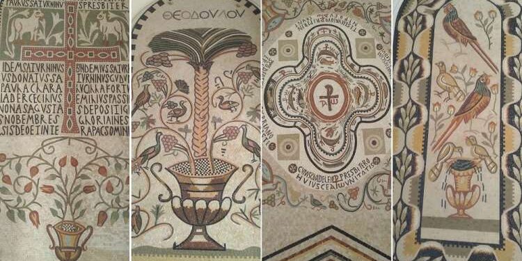 Quatre mosaïques chrétiennes de Tunisie des Vandales aux Byzantins