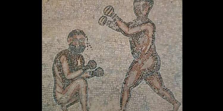 Mosaïques de Tunisie : Boxeurs et lutteurs de l'Antiquité
