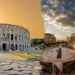 Le Colisée de Rome et l’amphithéâtre El Jem jumelés