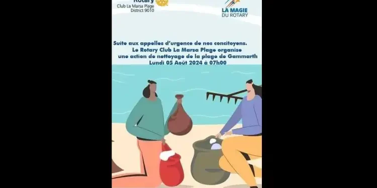 Action citoyenne à la plage de Gammarth : Le Rotary se mobilise