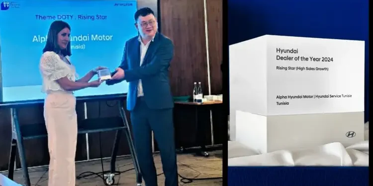 Le label "Meilleure Progression des Ventes" attribué à Hyundai Tunisie