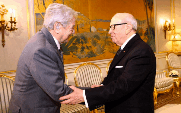Le milliardaire Georges Soros, président de l'Open Society Fondation, au Palais de Carthage