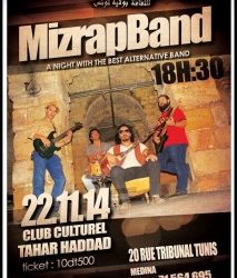 Concert du groupe Mizrap samedi 22 novembre au Club Tahar Haddad
